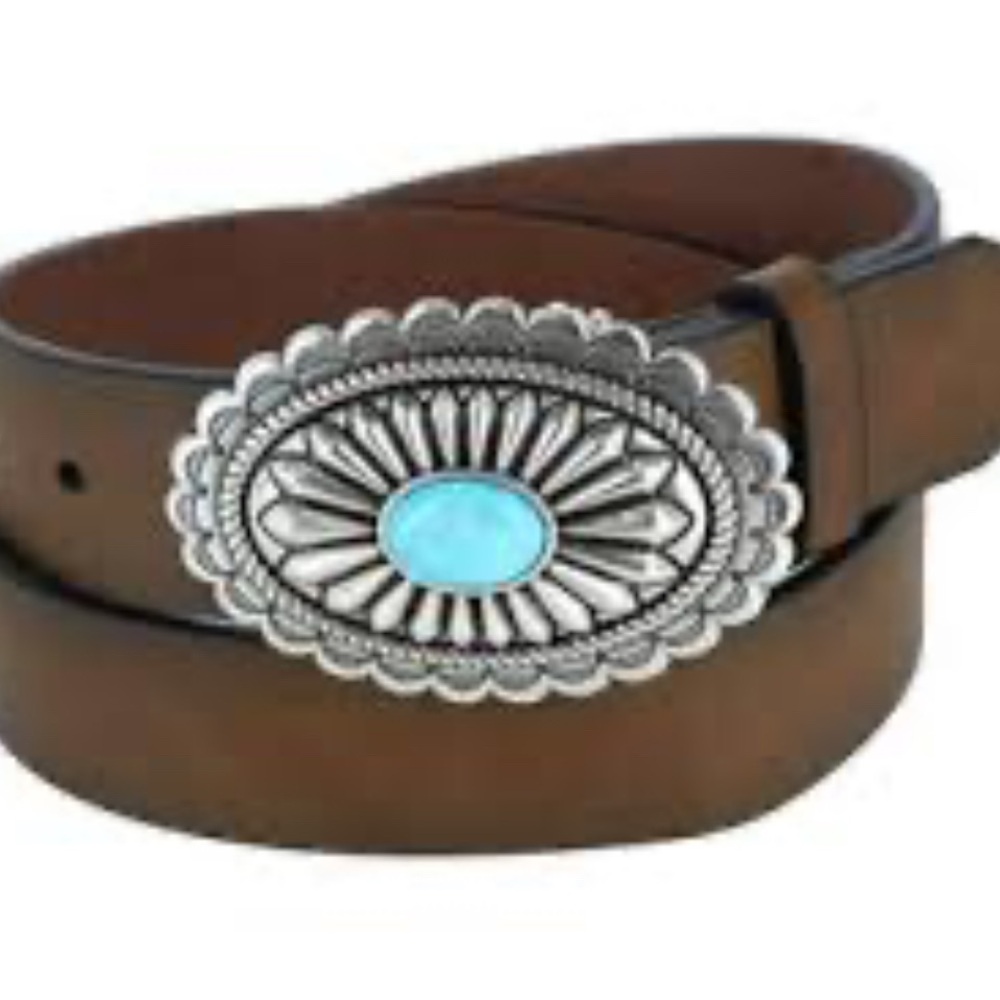 Ariat Women's Western Belt With Turquoise Buckle